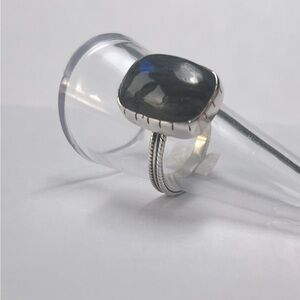 AAA quality 925 silver blue labradorite ring-blue labradorite ring-blue size 7